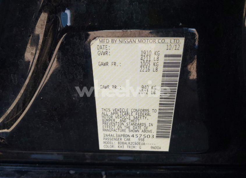 Photo 9 of 2013 Nissan Altima 2.5 S (VIN 1N4AL3AP8DN457503)