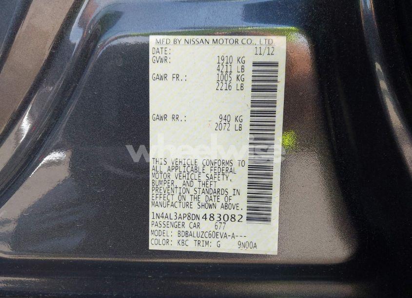 Photo 9 of 2013 Nissan Altima 2.5 SV (VIN 1N4AL3AP8DN483082)