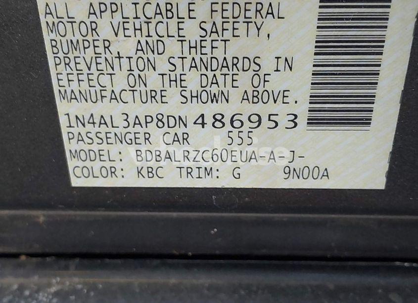 Photo 9 of 2013 Nissan Altima 2.5 S (VIN 1N4AL3AP8DN486953)