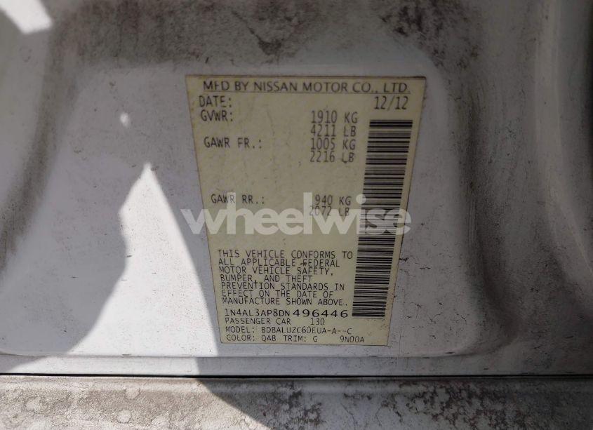 Photo 9 of 2013 Nissan Altima 2.5 SV (VIN 1N4AL3AP8DN496446)