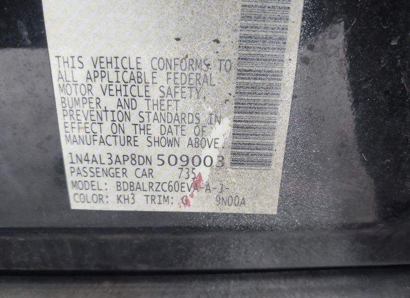 Photo 9 of 2013 Nissan Altima 2.5 S (VIN 1N4AL3AP8DN509003)