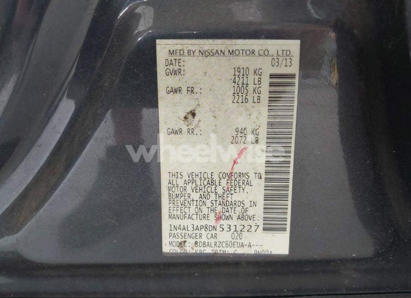 Photo 9 of 2013 Nissan Altima 2.5 S (VIN 1N4AL3AP8DN531227)