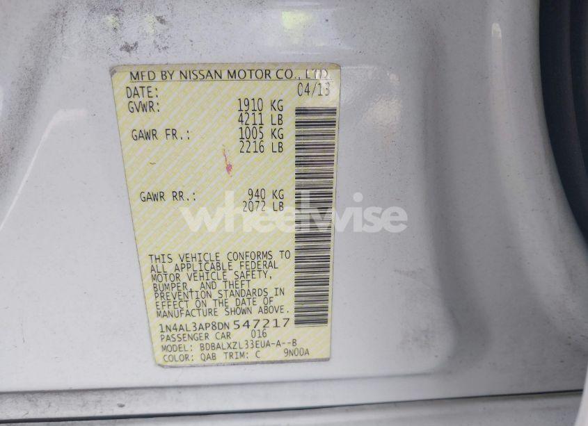 Photo 9 of 2013 Nissan Altima 2.5 SL (VIN 1N4AL3AP8DN547217)