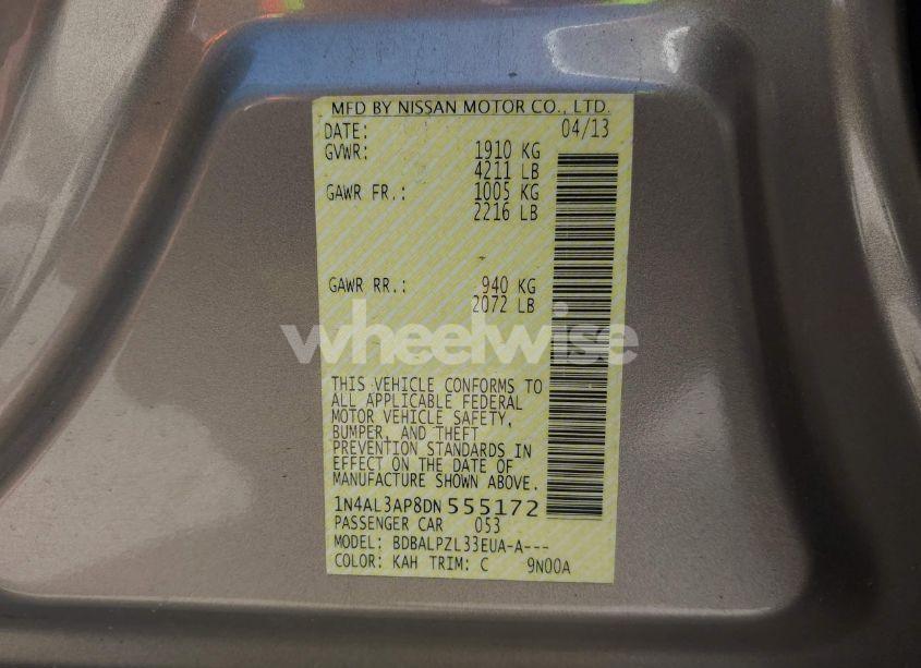 Photo 9 of 2013 Nissan Altima 2.5 (VIN 1N4AL3AP8DN555172)