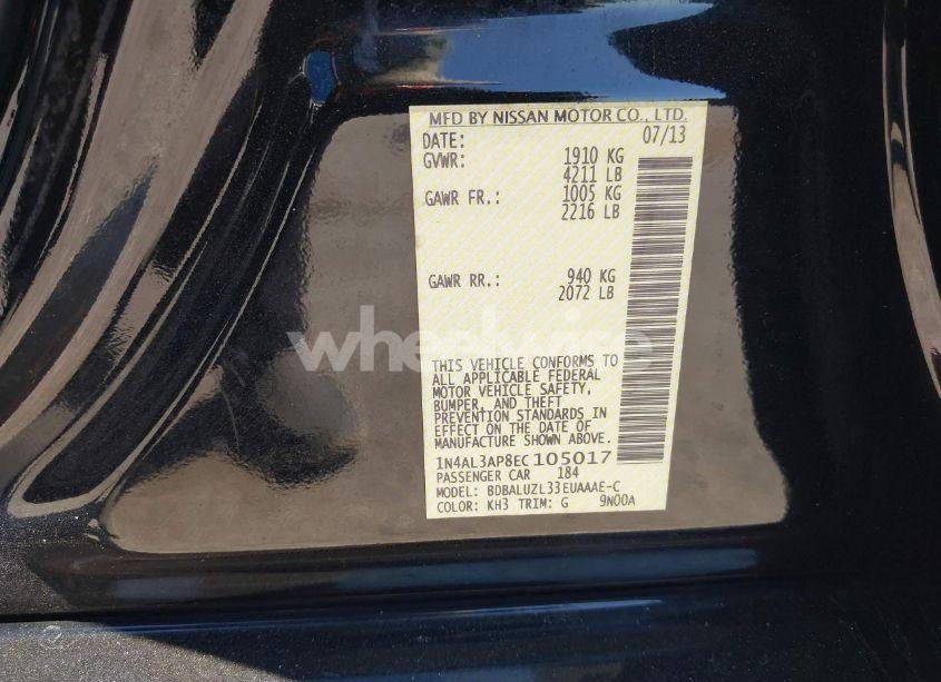 Photo 9 of 2014 Nissan Altima 2.5 SV (VIN 1N4AL3AP8EC105017)