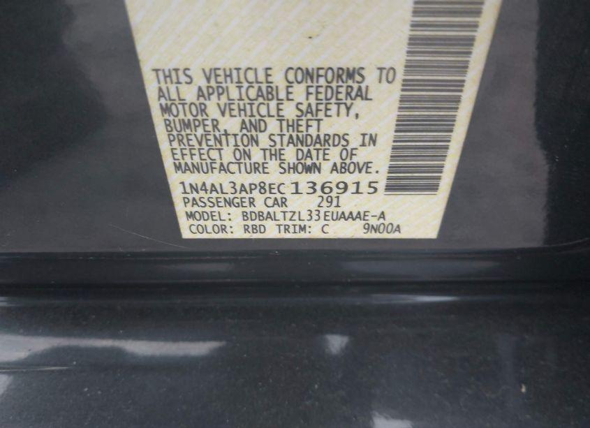 Photo 9 of 2014 Nissan Altima 2.5 SV (VIN 1N4AL3AP8EC136915)