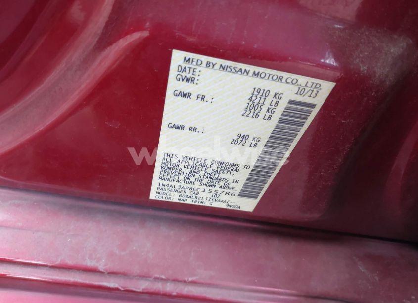 Photo 9 of 2014 Nissan Altima 2.5 S (VIN 1N4AL3AP8EC155786)