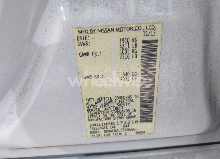 Photo 9 of 2014 Nissan Altima 2.5 S (VIN 1N4AL3AP8EC172216)