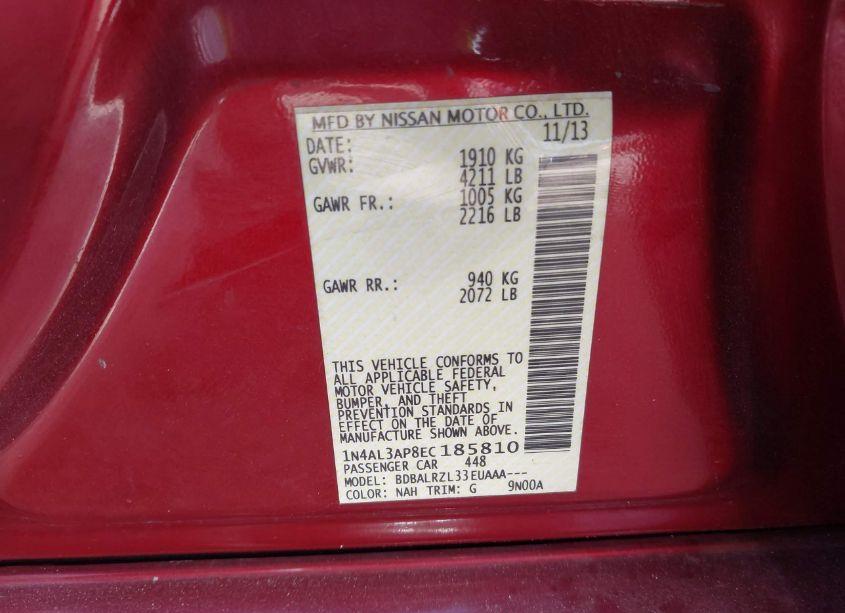 Photo 9 of 2014 Nissan Altima 2.5 S (VIN 1N4AL3AP8EC185810)