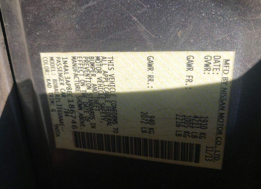 Photo 9 of 2014 Nissan Altima 2.5 S (VIN 1N4AL3AP8EC186746)