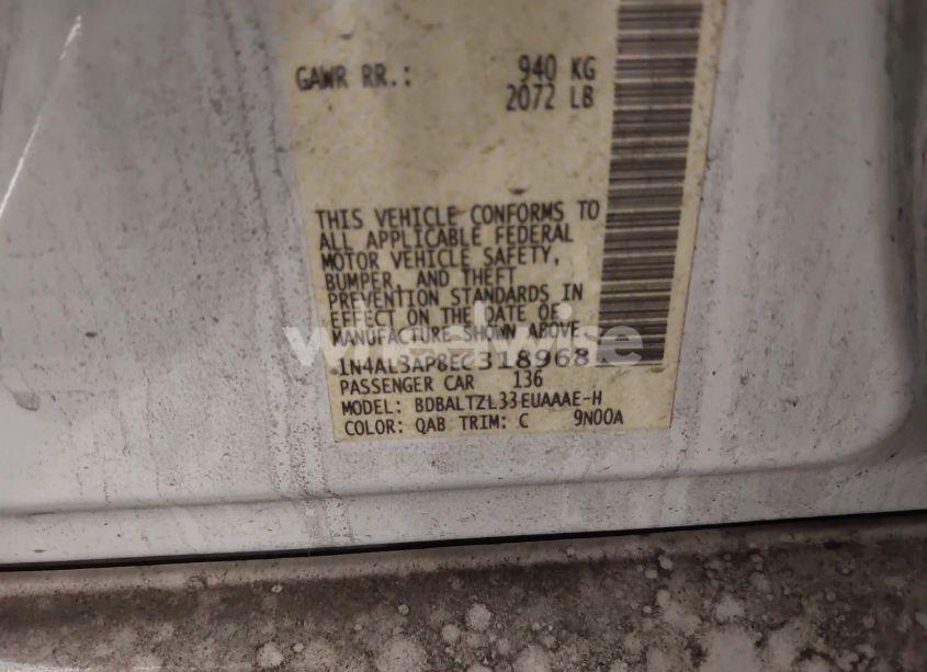 Photo 9 of 2014 Nissan Altima 2.5 SV (VIN 1N4AL3AP8EC318968)