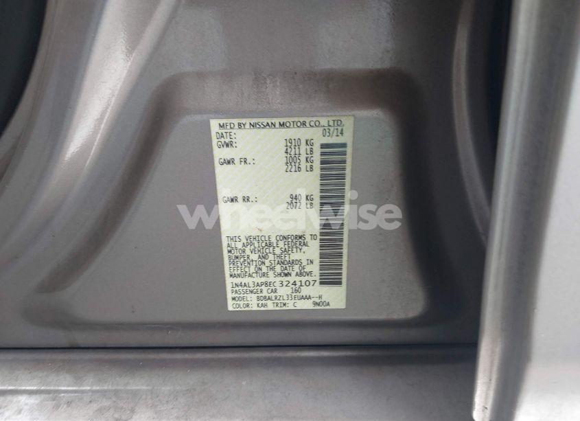 Photo 9 of 2014 Nissan Altima 2.5 S (VIN 1N4AL3AP8EC324107)