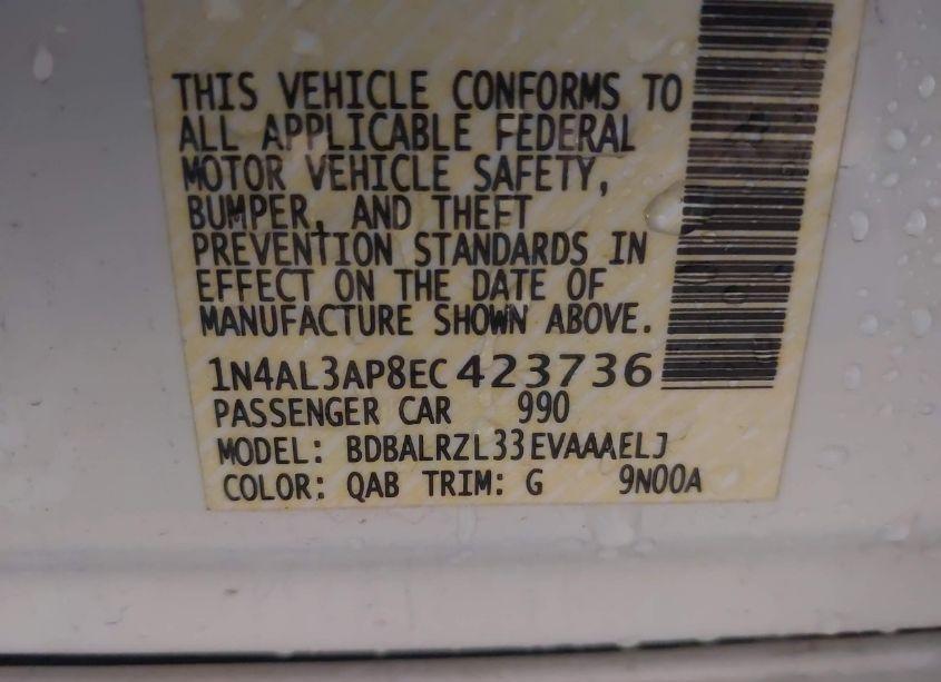 Photo 9 of 2014 Nissan Altima 2.5 S (VIN 1N4AL3AP8EC423736)