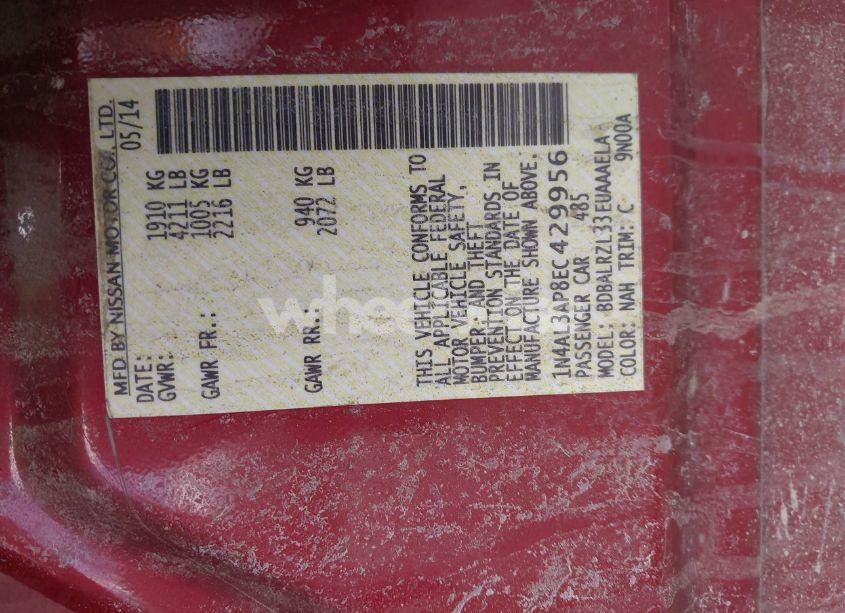 Photo 9 of 2014 Nissan Altima 2.5 S (VIN 1N4AL3AP8EC429956)