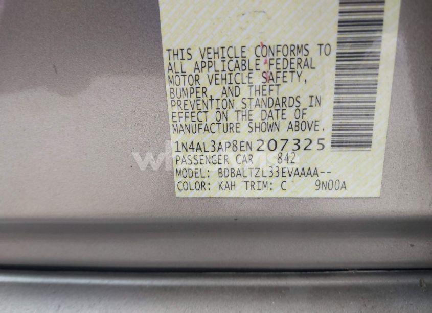 Photo 9 of 2014 Nissan Altima 2.5 SV (VIN 1N4AL3AP8EN207325)