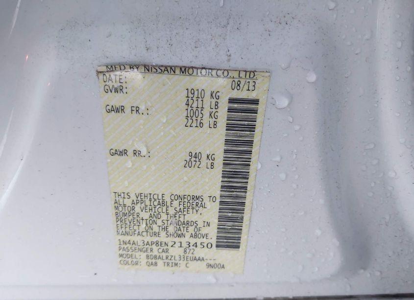 Photo 9 of 2014 Nissan Altima 2.5 S (VIN 1N4AL3AP8EN213450)