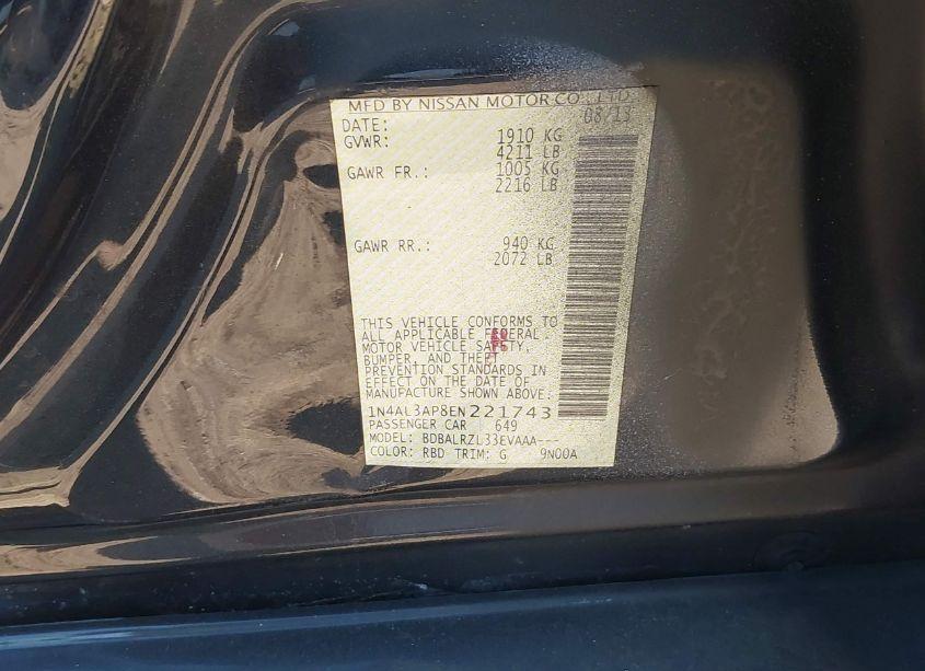 Photo 9 of 2014 Nissan Altima 2.5 S (VIN 1N4AL3AP8EN221743)