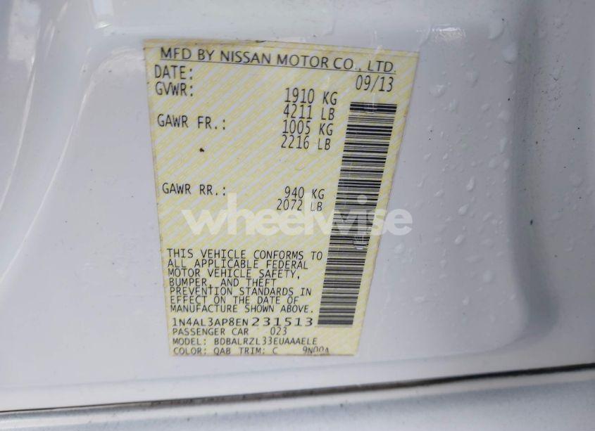 Photo 9 of 2014 Nissan Altima 2.5 S (VIN 1N4AL3AP8EN231513)