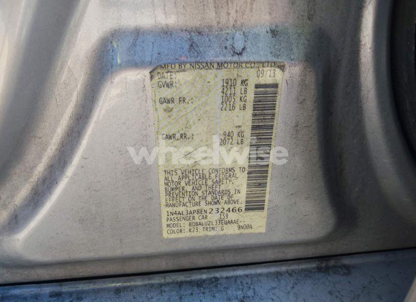 Photo 9 of 2014 Nissan Altima 2.5 SV (VIN 1N4AL3AP8EN232466)