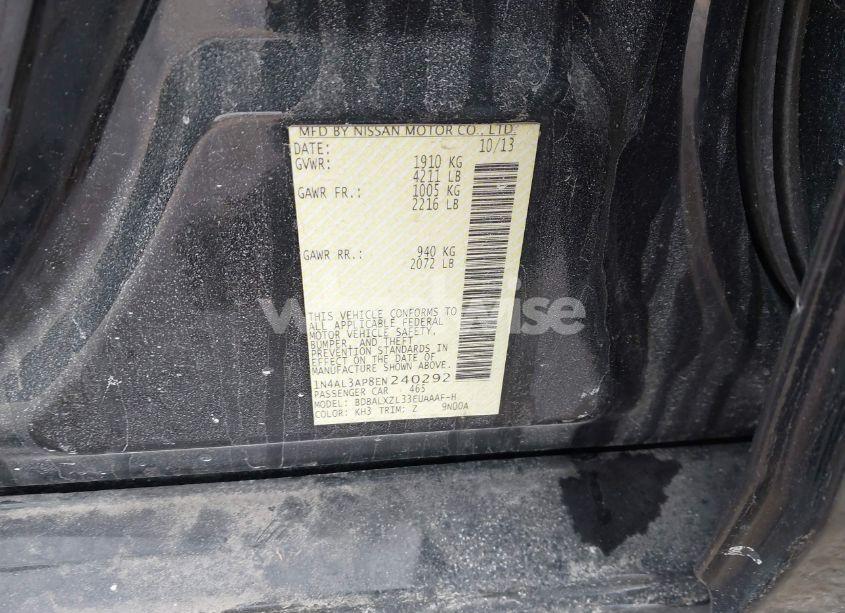 Photo 9 of 2014 Nissan Altima 2.5 SL (VIN 1N4AL3AP8EN240292)