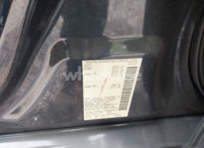 Photo 9 of 2014 Nissan Altima 2.5 SL (VIN 1N4AL3AP8EN240602)