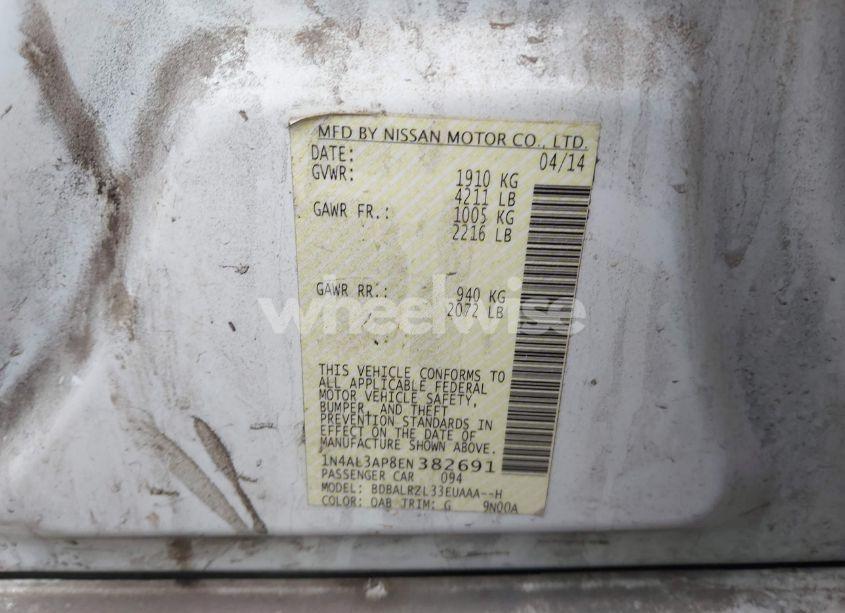 Photo 9 of 2014 Nissan Altima 2.5 S (VIN 1N4AL3AP8EN382691)