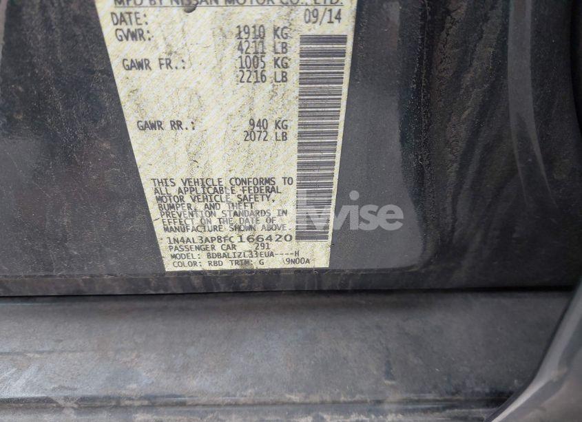 Photo 9 of 2015 Nissan Altima 2.5 SV (VIN 1N4AL3AP8FC166420)