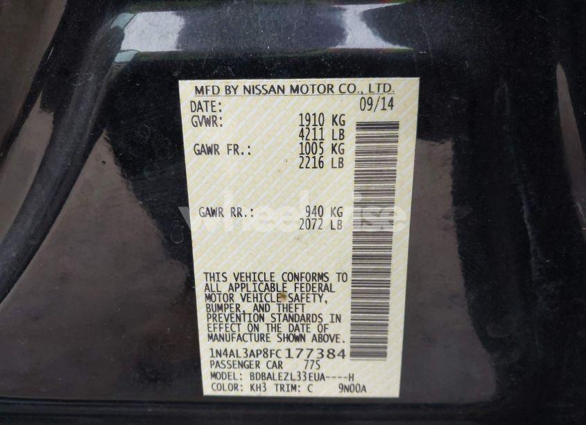 Photo 9 of 2015 Nissan Altima 2.5 S (VIN 1N4AL3AP8FC177384)