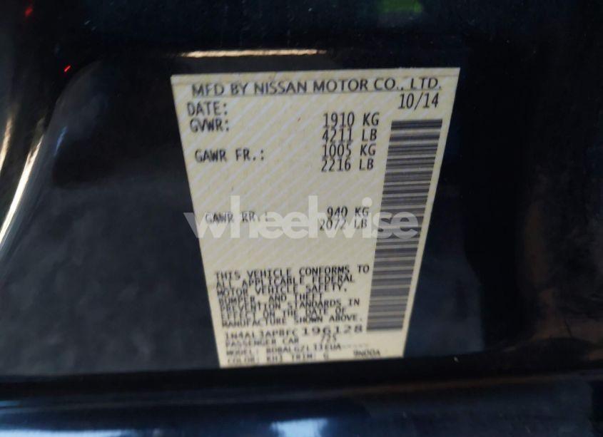 Photo 9 of 2015 Nissan Altima 2.5/2.5 S/2.5 SL/2.5 SV (VIN 1N4AL3AP8FC196128)