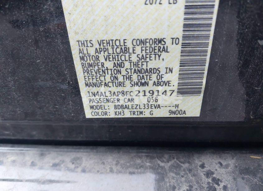 Photo 9 of 2015 Nissan Altima 2.5 S (VIN 1N4AL3AP8FC219147)