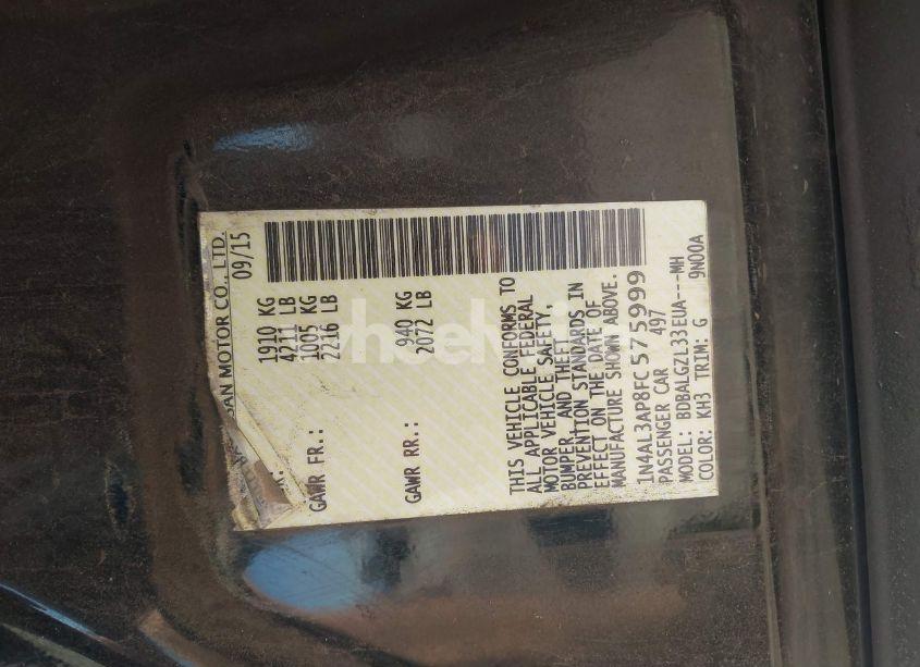 Photo 9 of 2015 Nissan Altima 2.5 S (VIN 1N4AL3AP8FC575999)