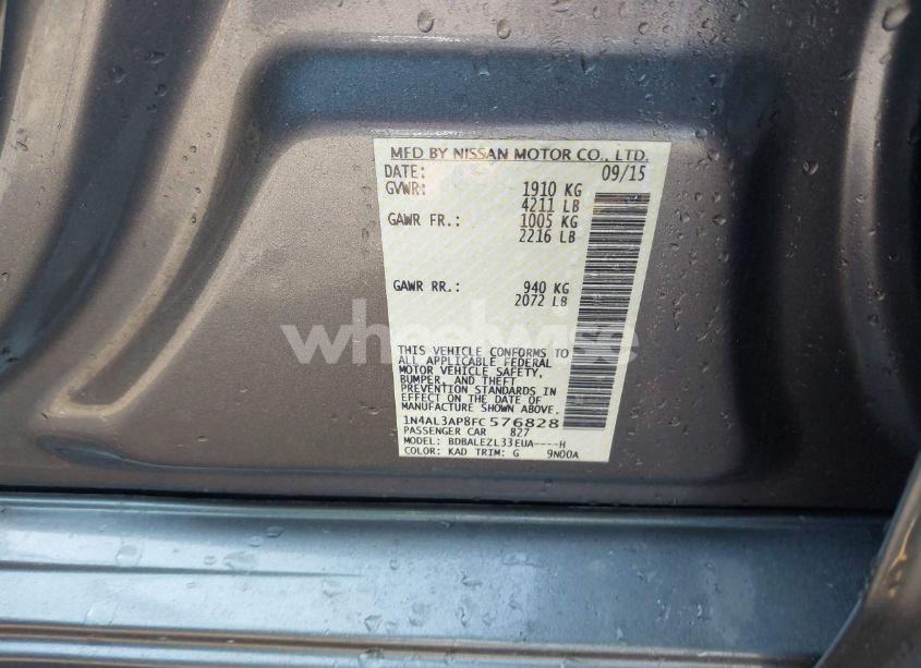 Photo 9 of 2015 Nissan Altima 2.5 S (VIN 1N4AL3AP8FC576828)