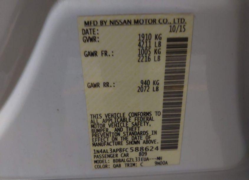 Photo 9 of 2015 Nissan Altima 2.5 S (VIN 1N4AL3AP8FC588624)