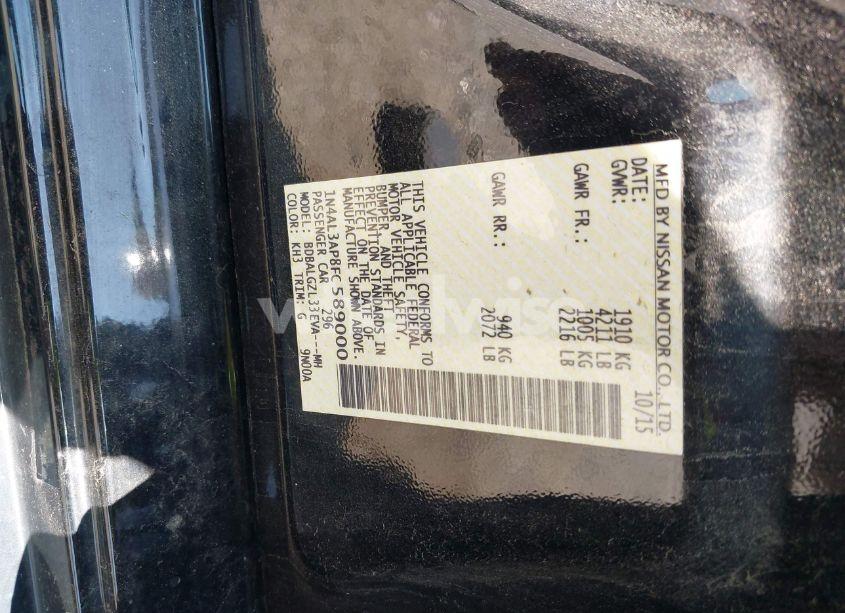 Photo 9 of 2015 Nissan Altima 2.5 S (VIN 1N4AL3AP8FC589000)