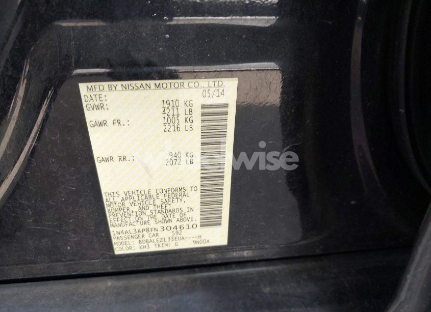 Photo 9 of 2015 Nissan Altima 2.5 S (VIN 1N4AL3AP8FN304610)