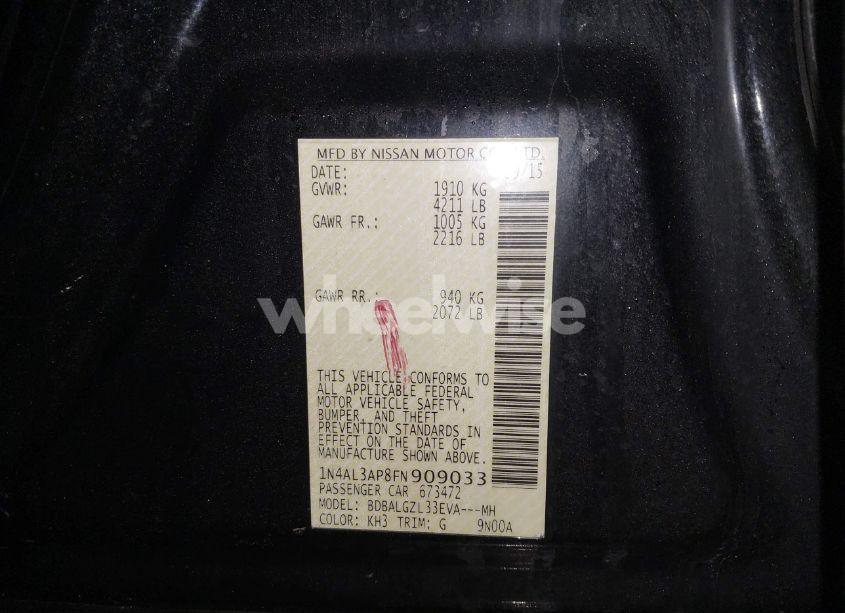 Photo 9 of 2015 Nissan Altima 2.5 S (VIN 1N4AL3AP8FN909033)