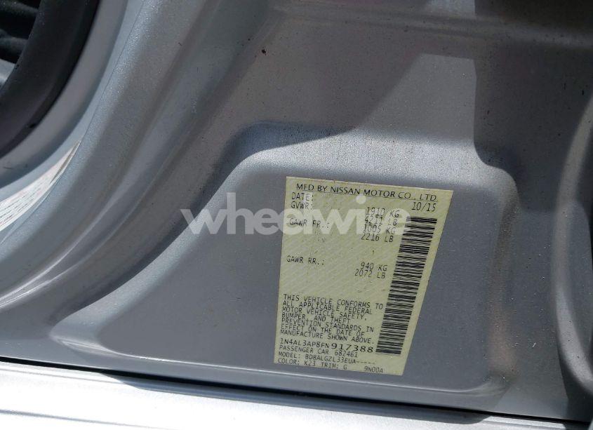 Photo 9 of 2015 Nissan Altima 2.5 S (VIN 1N4AL3AP8FN917388)