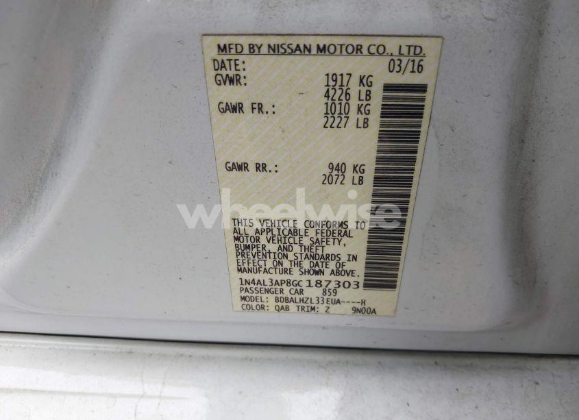 Photo 9 of 2016 Nissan Altima 2.5 SR (VIN 1N4AL3AP8GC187303)