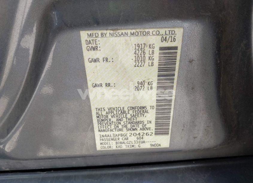 Photo 9 of 2016 Nissan Altima 2.5 S (VIN 1N4AL3AP8GC204262)