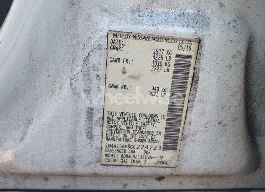 Photo 9 of 2016 Nissan Altima 2.5 SR (VIN 1N4AL3AP8GC224723)