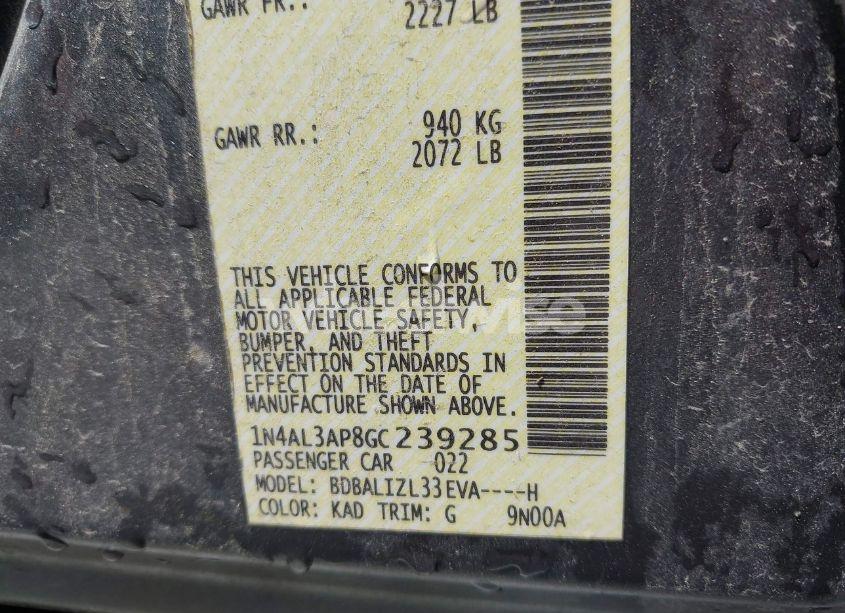 Photo 9 of 2016 Nissan Altima 2.5 SV (VIN 1N4AL3AP8GC239285)