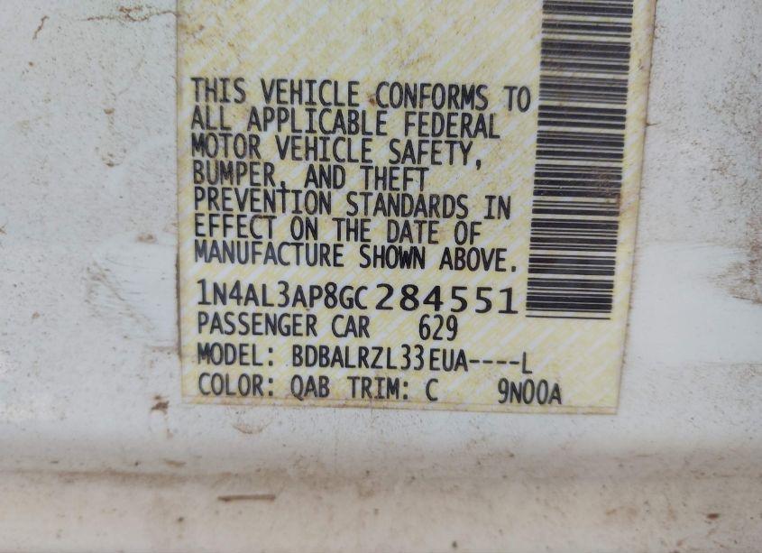 Photo 9 of 2016 Nissan Altima 2.5 SL (VIN 1N4AL3AP8GC284551)