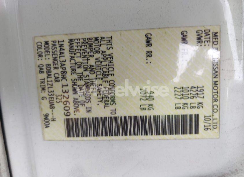 Photo 9 of 2017 Nissan Altima 2.5 SV (VIN 1N4AL3AP8HC132609)