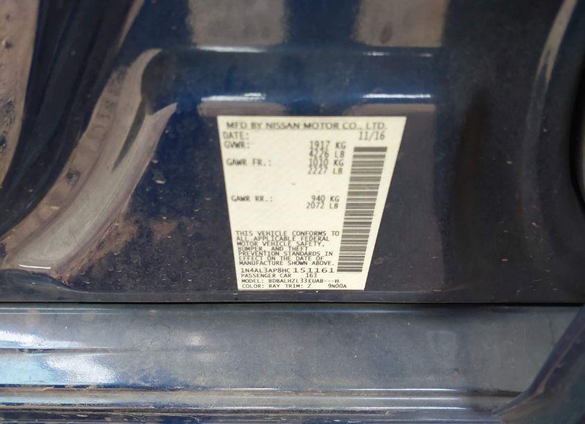 Photo 9 of 2017 Nissan Altima 2.5 SR (VIN 1N4AL3AP8HC151161)