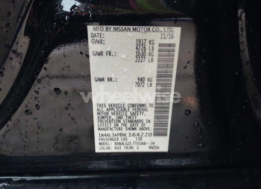 Photo 9 of 2017 Nissan Altima 2.5 S (VIN 1N4AL3AP8HC164220)