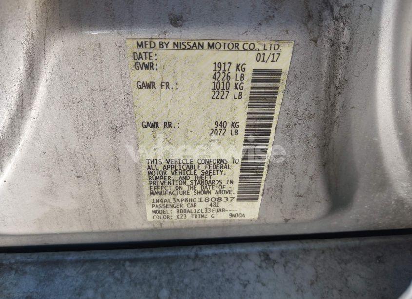 Photo 9 of 2017 Nissan Altima 2.5 SV (VIN 1N4AL3AP8HC180837)