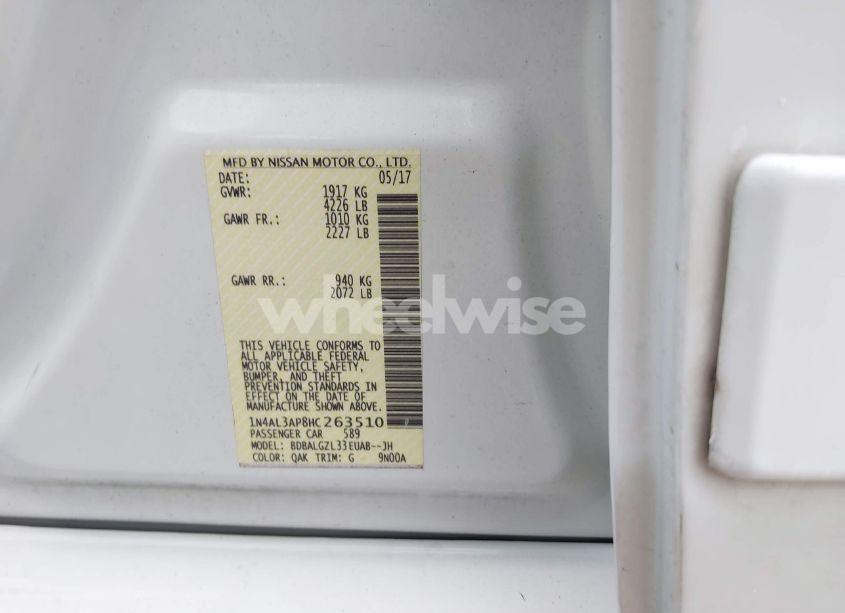 Photo 9 of 2017 Nissan Altima 2.5 S (VIN 1N4AL3AP8HC263510)