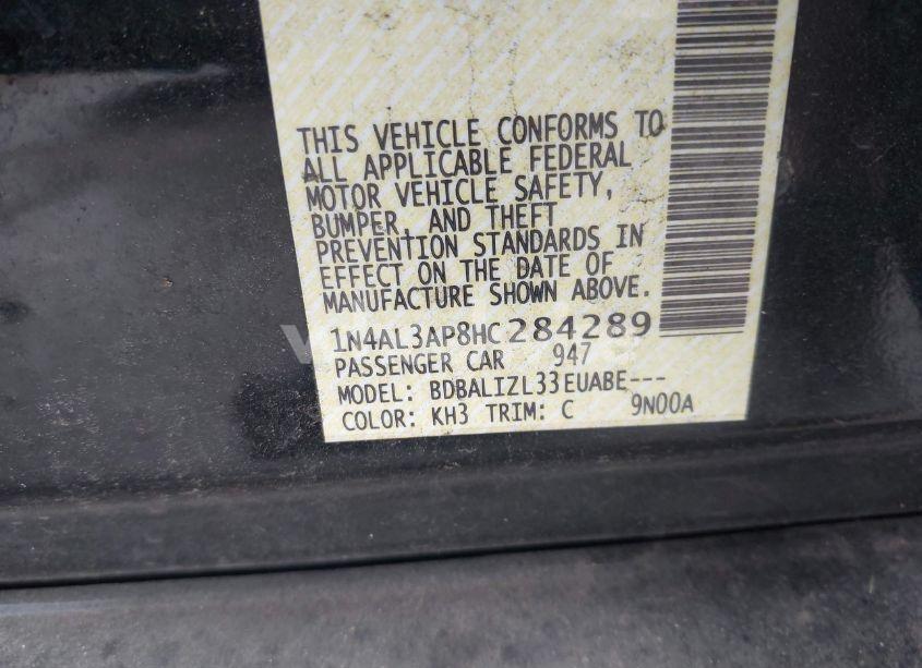 Photo 9 of 2017 Nissan Altima 2.5 SV (VIN 1N4AL3AP8HC284289)