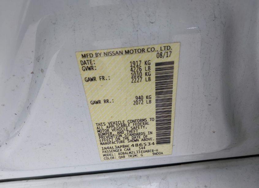 Photo 9 of 2017 Nissan Altima 2.5 SV (VIN 1N4AL3AP8HC486534)