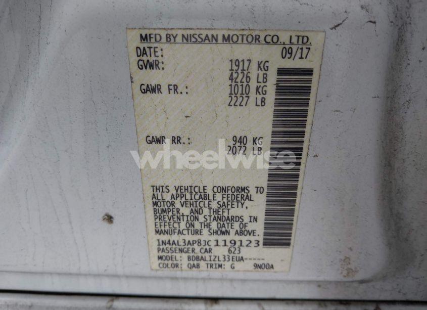 Photo 9 of 2018 Nissan Altima 2.5 SV (VIN 1N4AL3AP8JC119123)